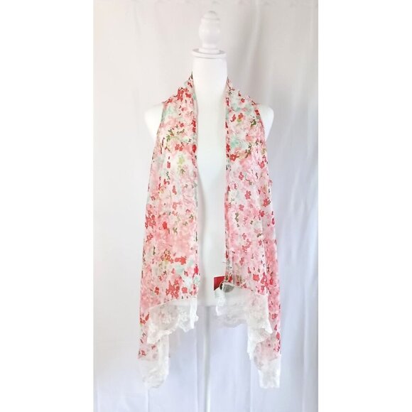 All Jazzed Up Floral Lace Shrug Cover Up Women’s NWT Sheer Open Front Layering - Picture 1 of 4